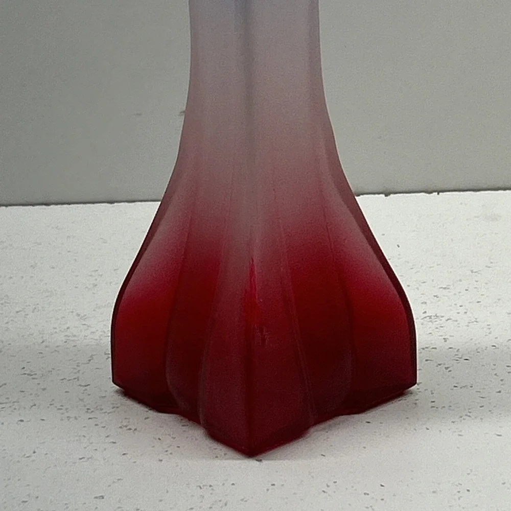 Vintage 1986 People Europa S1409 Red White Blue Frosted Vase‎ 9
